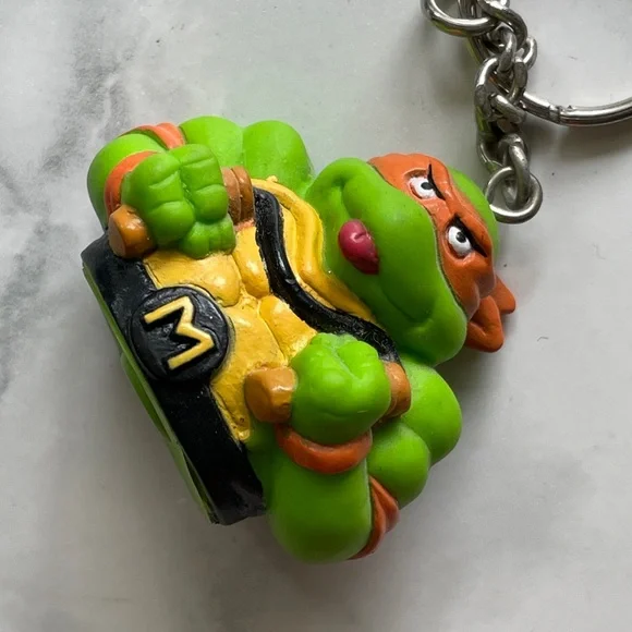 VINTAGE TMNT Teenage Mutant Ninja Turtles Mikey Michelangelo Keychain (Mirage) - Picture 6 of 6